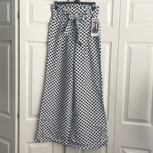 Rewash Pants Womens Paper Bag Wide Leg Tie Waist Polka Dots.  #269